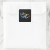 Neuroversity Symbol Rainbow Infinity Autismus Mama Quadratischer Aufkleber (Tasche)