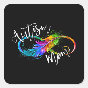 Neuroversity Symbol Rainbow Infinity Autismus Mama Quadratischer Aufkleber