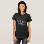 Neuroversity Symbol Rainbow Infinity Autismus Mama T-Shirt (Vorne ganz)
