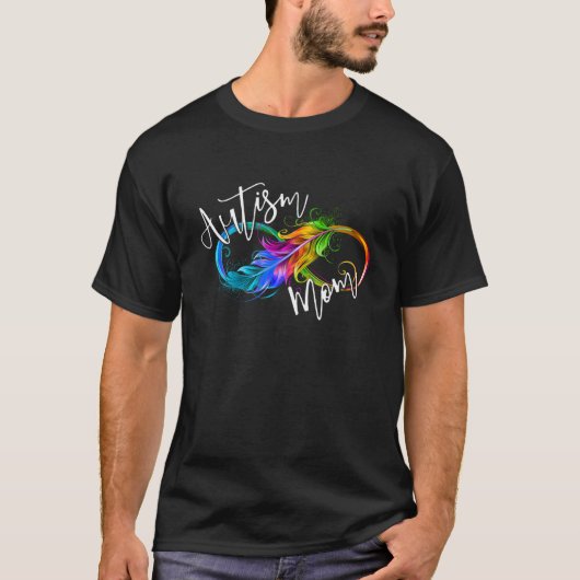 Neuroversity Symbol Rainbow Infinity Autismus Mama T-Shirt (Vorderseite)