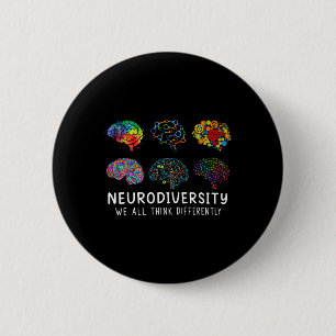 Neurovielfalt, die wir alle anders denken, Gehirn Button
