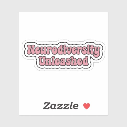 Neurovielfalt entfesselter rosa Neurodiverser Text Aufkleber (Blatt)