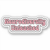 Neurovielfalt entfesselter rosa Neurodiverser Text Aufkleber (Vorderseite)