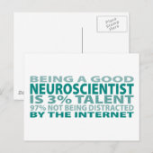 Neurowissenschaftler 3% Talent Postkarte (Vorne/Hinten)