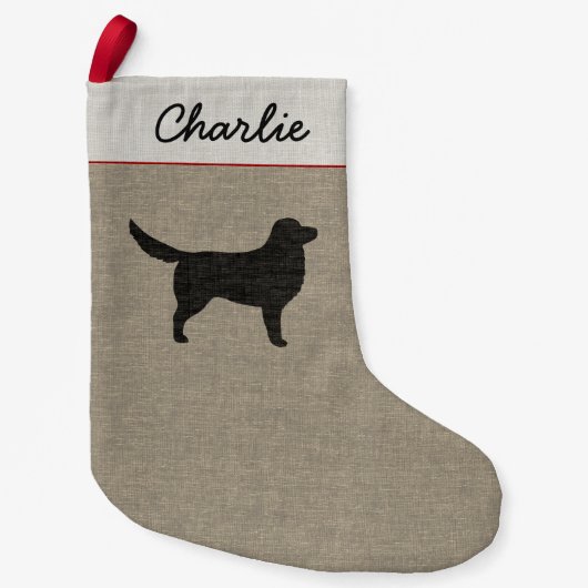 Neuschottland-Enten-läutende Retriever-Silhouette Kleiner Weihnachtsstrumpf (Vorderseite)