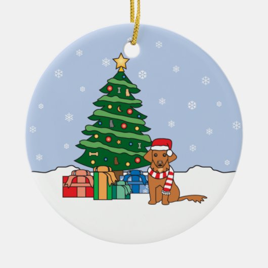 Neuschottland-Enten-läutende Retriever-Verzierung Keramikornament (Vorne)