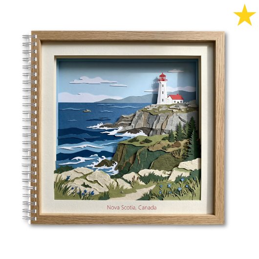 Neuschottland Kanada Papier Collage Diorama Notizblock