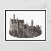 Neuschwanstein Burg Schwarz-Weiß-Geschichte Postkarte (Vorderseite)