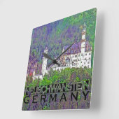 Neuschwanstein Quadratische Wanduhr (Winkel)