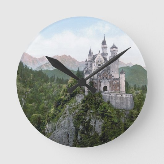 Neuschwanstein-Schloss 5 Runde Wanduhr (Vorderseite)