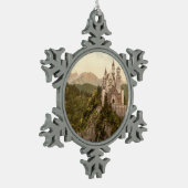 Neuschwanstein-Schloss, Bayern, Deutschland Schneeflocken Zinn-Ornament (Links)