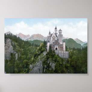 Neuschwanstein-Schloss-Lithographie Poster