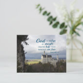 Neuschwanstein Schloss, Psalm 46 1-2 Bibelverse Postkarte (Stehend Vorderseite)