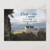 Neuschwanstein Schloss, Psalm 46 1-2 Bibelverse Postkarte (Vorderseite)