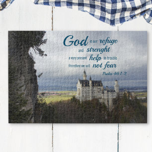 Neuschwanstein Schloss, Psalm 46 1-2 Bibelverse Puzzle