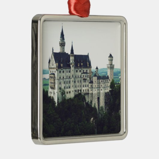 Neuschwanstein-Schloss Silbernes Ornament (Rechts)