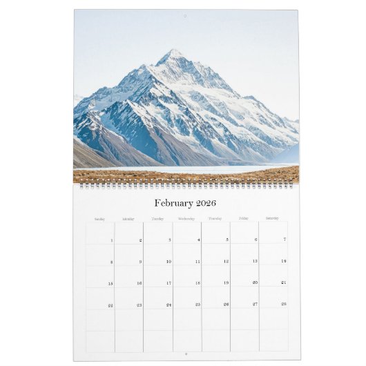 Neuseeland 2025 Kalender mit Landschaftlichen Orte (Feb 2026)