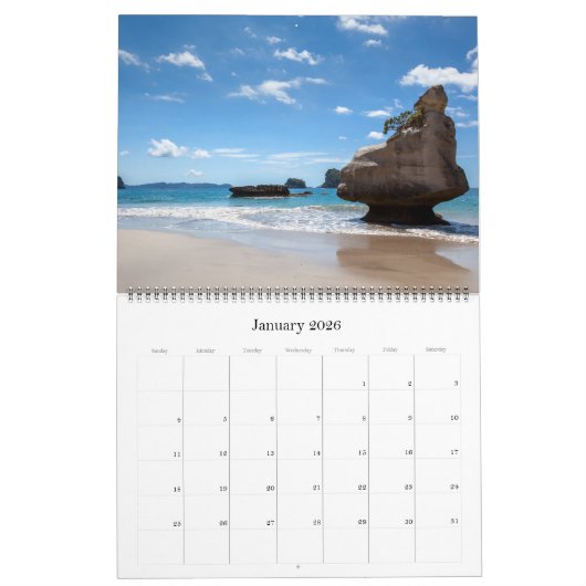 Neuseeland 2025 Kalender mit Landschaftlichen Orte (Jan 2026)