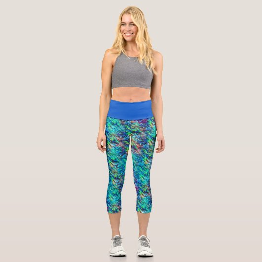 Neuseeland Abalone Paua Muschel Muster 1 Capri Leggings (Vorderseite)
