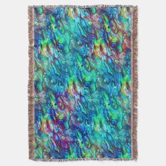 Neuseeland Abalone Paua Muschel Muster 1 Decke (Vorderseite Vertikal)