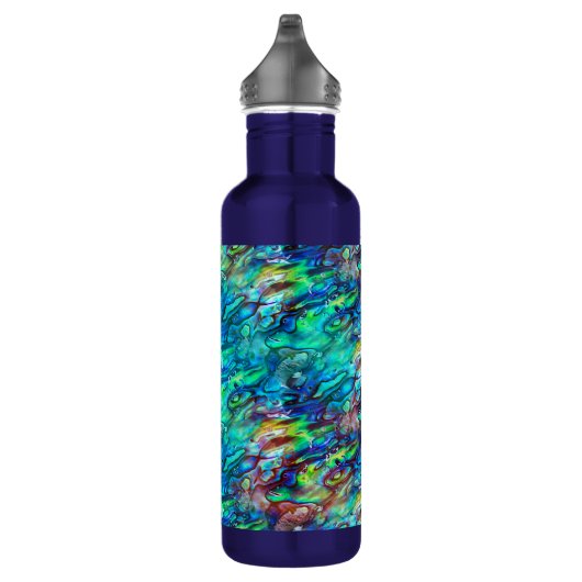 Neuseeland Abalone Paua Muschel Muster 1 Edelstahlflasche (Rechts)