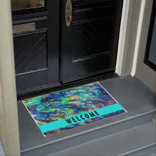 Neuseeland Abalone Paua Muschel Muster 1 Fußmatte