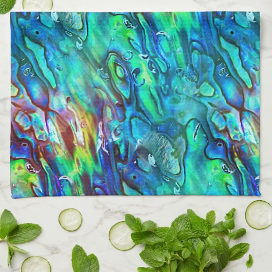 Neuseeland Abalone Paua Muschel Muster 1 Geschirrtuch (Gefaltet)