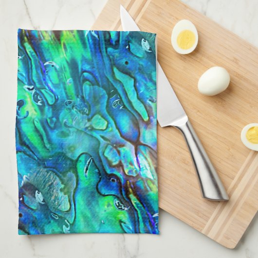 Neuseeland Abalone Paua Muschel Muster 1 Geschirrtuch (Viertel Falte)