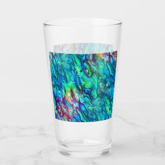 Neuseeland Abalone Paua Muschel Muster 1 Glas (Rückseite)