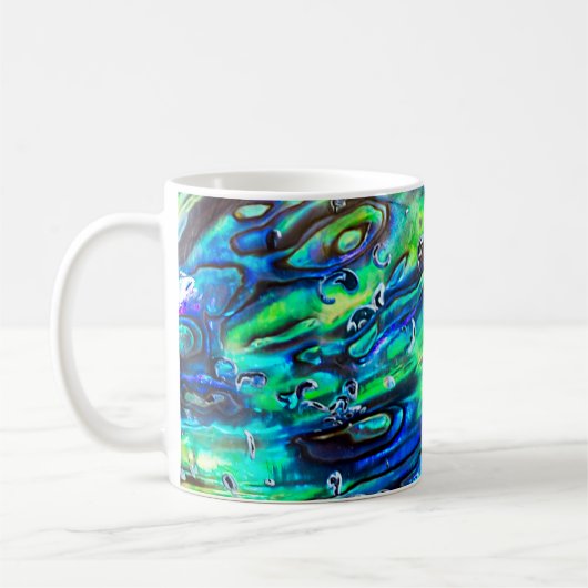 Neuseeland Abalone Paua Muschel Muster 1 Kaffeetasse (Links)