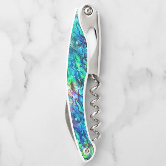 Neuseeland Abalone Paua Muschel Muster 1 Kellnermesser (Rückseite)