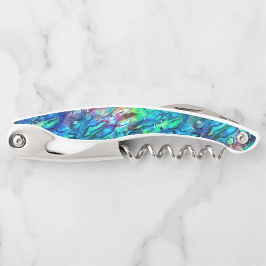 Neuseeland Abalone Paua Muschel Muster 1 Kellnermesser (Vorderseite)