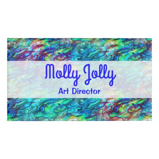 Neuseeland Abalone Paua Muschel Muster 1 Namenschild (Vorderseite)