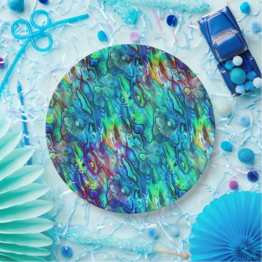 Neuseeland Abalone Paua Muschel Muster 1 Pappteller (Party)