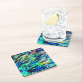 Neuseeland Abalone Paua Muschel Muster 1 Rechteckiger Pappuntersetzer (Vor Ort)