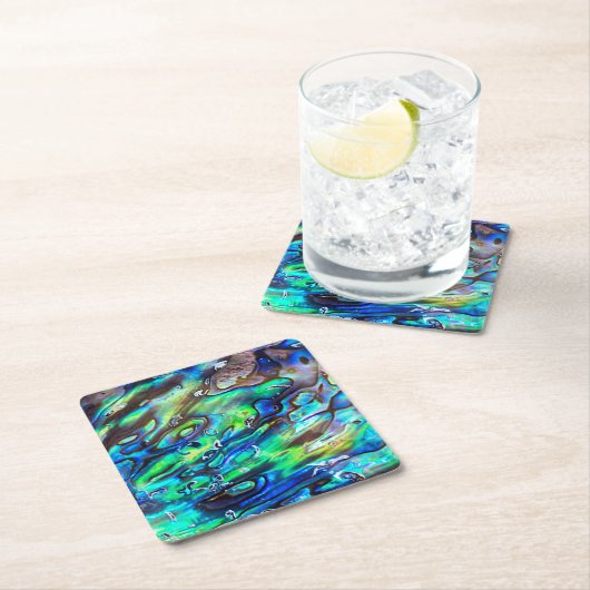 Neuseeland Abalone Paua Muschel Muster 1 Rechteckiger Pappuntersetzer (Vor Ort)