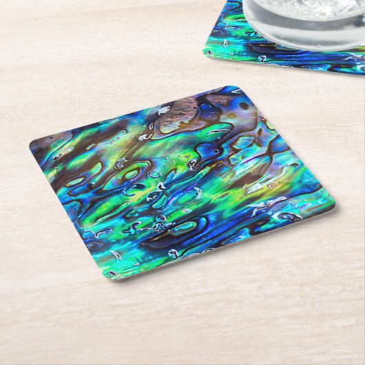 Neuseeland Abalone Paua Muschel Muster 1 Rechteckiger Pappuntersetzer (angewinkelt)