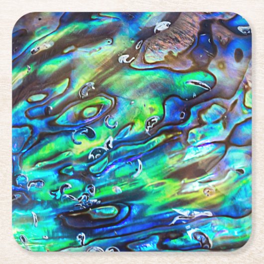 Neuseeland Abalone Paua Muschel Muster 1 Rechteckiger Pappuntersetzer (Vorderseite)