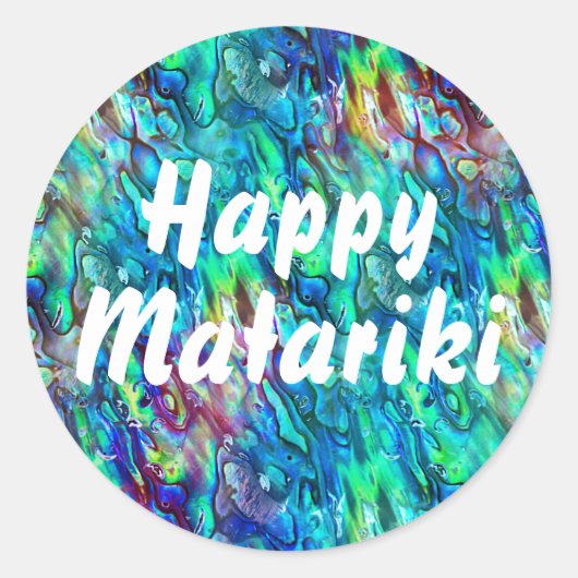 Neuseeland Abalone Paua Muschel Muster 1 Runder Aufkleber (Vorderseite)