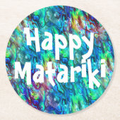 Neuseeland Abalone Paua Muschel Muster 1 Runder Pappuntersetzer (Vorderseite)