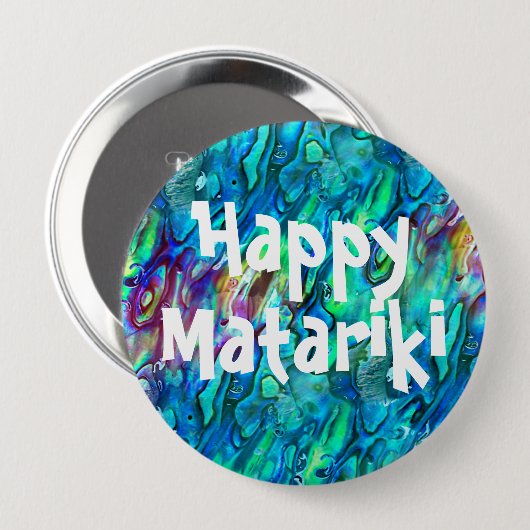 Neuseeland Abalone Paua Muschel Muster 1 Schaltflä Button (Vorne & Hinten)