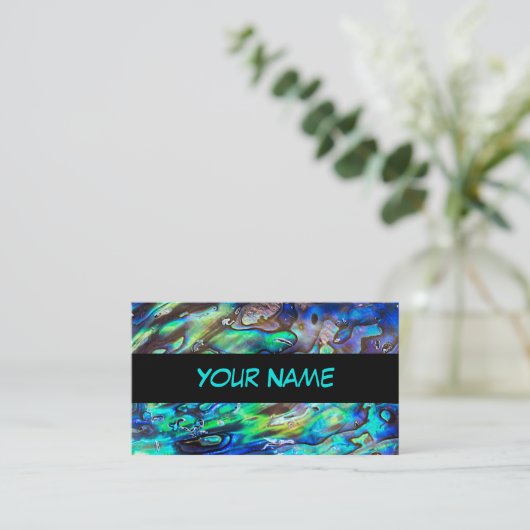Neuseeland Abalone Paua Muschel Muster 1 Visitenkarte (Stehend Vorderseite)