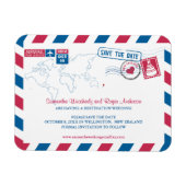 Neuseeland Air Mail Hochzeit speichern das Datum 3 Magnet (Horizontal)