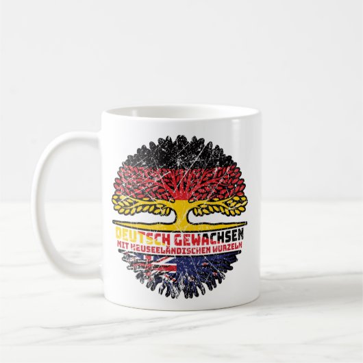 neuseeland Ändisch Deutsch Deutschland Baum Kaffeetasse (Links)