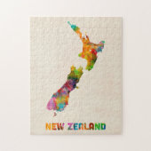 Neuseeland, Aquarell-Karte Puzzle (Vertikal)