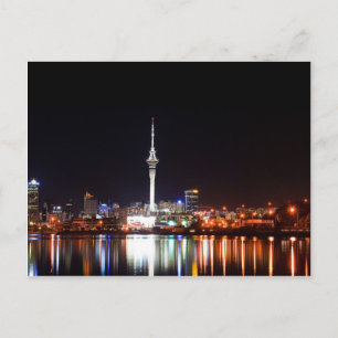 Neuseeland: Auckland in der Nacht Postkarte