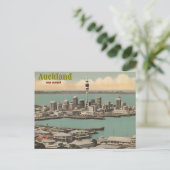 Neuseeland Auckland Vintag Art Travel ‏ Postkarte (Stehend Vorderseite)
