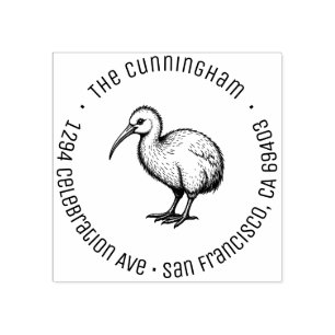 Neuseeland Baby Kiwi Rücksendeadresse Gummistempel
