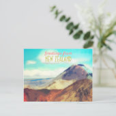 Neuseeland Berg Vulkan Postkarte (Stehend Vorderseite)