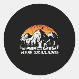 Neuseeland Bergwanderer Geschenk Neuseeland Runder Aufkleber